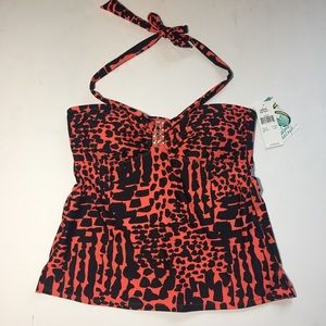 Island Escape coral animal print bandini top 14